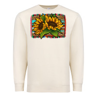 Sandshell sunflower serape leopard background Premium Sweatshirt - Jasminsmagicworld