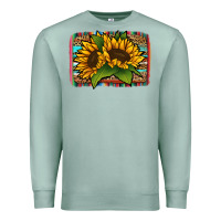 Seafoam sunflower serape leopard background Premium Sweatshirt - Jasminsmagicworld