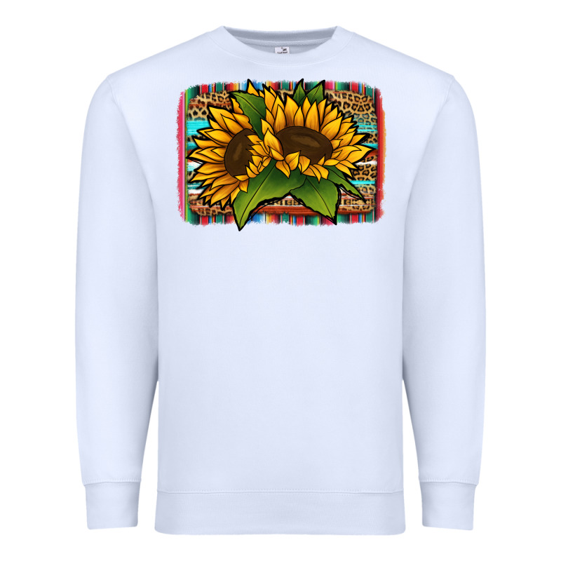 Sunflower Serape Leopard Background Premium Sweatshirt by Jasminsmagicworld | Teevron