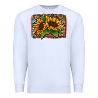 White sunflower serape leopard background Premium Sweatshirt - Jasminsmagicworld