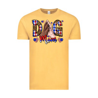 Vintage Mustard America Dog Mama Vintage Tee - CowhideDigitalArt
