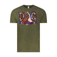 Vintage Olive America Dog Mama Vintage Tee - CowhideDigitalArt