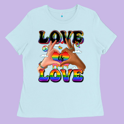 Love Is Love Lgbtq Pride Hands Ladies Tee Designed By Lillyallendesigns
