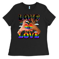 Black love is love lgbtq pride hands Ladies Tee - LillyAllenDesigns
