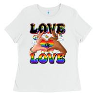 White love is love lgbtq pride hands Ladies Tee - LillyAllenDesigns