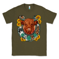 Army Green western leopard cowhide cow horseshoe Classic Tee - OliviaCreatesArt