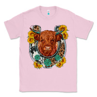 Bubblegum Pink western leopard cowhide cow horseshoe Classic Tee - OliviaCreatesArt
