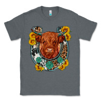 Charcoal Heather western leopard cowhide cow horseshoe Classic Tee - OliviaCreatesArt