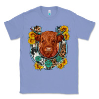 Colony Blue western leopard cowhide cow horseshoe Classic Tee - OliviaCreatesArt