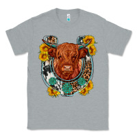 Heather Grey western leopard cowhide cow horseshoe Classic Tee - OliviaCreatesArt