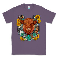 Lavender western leopard cowhide cow horseshoe Classic Tee - OliviaCreatesArt