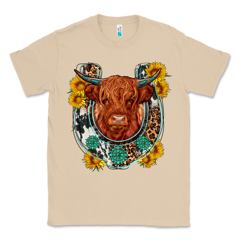 Western Leopard Cowhide Cow Horseshoe Classic Tee by OliviaCreatesArt | Teevron