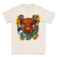Natural western leopard cowhide cow horseshoe Classic Tee - OliviaCreatesArt