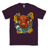 Plum western leopard cowhide cow horseshoe Classic Tee - OliviaCreatesArt