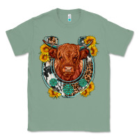 Sage western leopard cowhide cow horseshoe Classic Tee - OliviaCreatesArt