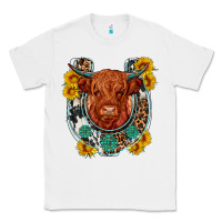 White western leopard cowhide cow horseshoe Classic Tee - OliviaCreatesArt