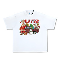 White Jolly Vibes Urban Heavy Tee - CowhideDigitalArt