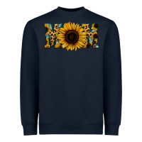 Navy Sunflower Leopard Mom Heavyweight Sweatshirt - Jasminsmagicworld