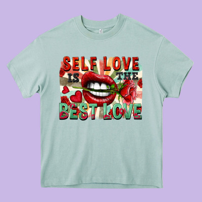 Self Love Is The Best Love Heavy Core Tee Designed By Fadigitalartstudio
