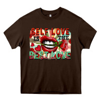 Chocolate Brown Self love is the best love Heavy Core Tee - FaDigitalArtStudio