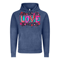 Vintage Denim Love Valentine Vintage Hoodie - CowhideDigitalArt