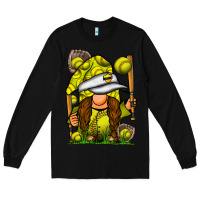 Black softball gnome Long Sleeve Tee - SublimationCraftShop