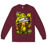 Burgundy softball gnome Long Sleeve Tee - SublimationCraftShop