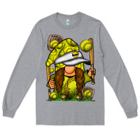 Heather Grey softball gnome Long Sleeve Tee - SublimationCraftShop