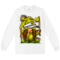 White softball gnome Long Sleeve Tee - SublimationCraftShop