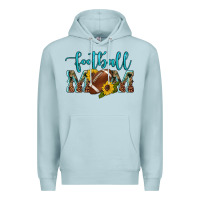 Blue Mist western leopard camouflage sunflowers  glitter mom football Premium Hoodie - Artiststas