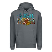 Rock western leopard camouflage sunflowers  glitter mom football Premium Hoodie - Artiststas