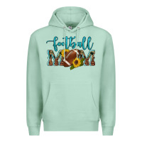 Seafoam western leopard camouflage sunflowers  glitter mom football Premium Hoodie - Artiststas