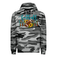 Slate Camo western leopard camouflage sunflowers  glitter mom football Premium Hoodie - Artiststas