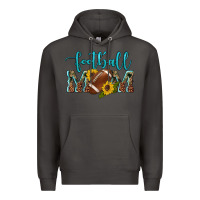 Smoke western leopard camouflage sunflowers  glitter mom football Premium Hoodie - Artiststas