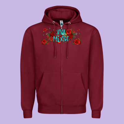 Viva Mexico Long Live Mexico Zipper Hoodie Designed By Jasminsmagicworld