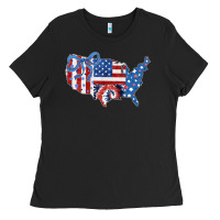 Black America map Ladies Tee - CowhideDigitalArt