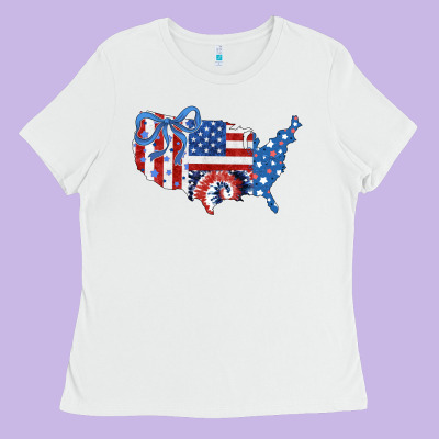 America Map Ladies Tee Designed By Cowhidedigitalart
