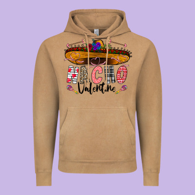 Festive Sombrero And Nacho Art Vintage Hoodie Designed By Cowhidedigitalart