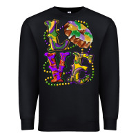 Black mardi gras love with king cake Premium Sweatshirt - RanaPortraitStore