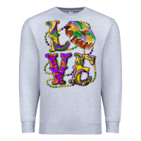 Heather Grey mardi gras love with king cake Premium Sweatshirt - RanaPortraitStore