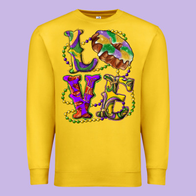 Mardi Gras Love With King Cake Premium Sweatshirt Designed By Ranaportraitstore