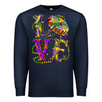 Navy mardi gras love with king cake Premium Sweatshirt - RanaPortraitStore