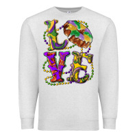 Oatmeal Heather mardi gras love with king cake Premium Sweatshirt - RanaPortraitStore