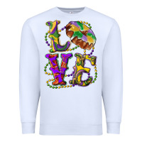 White mardi gras love with king cake Premium Sweatshirt - RanaPortraitStore