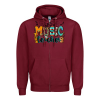 Burgundy music teacher Zipper Hoodie - RanaPortraitStore