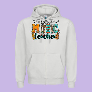 Music Teacher Zipper Hoodie Designed By Ranaportraitstore