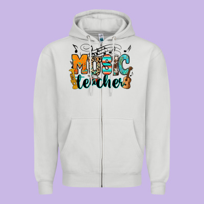 Music Teacher Zipper Hoodie Designed By Ranaportraitstore