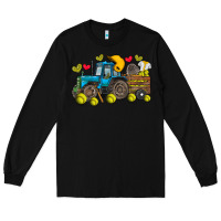 Black softball tractor Long Sleeve Tee - SublimationCraftShop