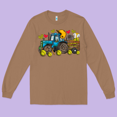 Softball Tractor Long Sleeve Tee Designed By Sublimationcraftshop