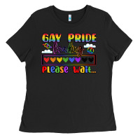 Black gay pride loading please wait Ladies Tee - LillyAllenDesigns